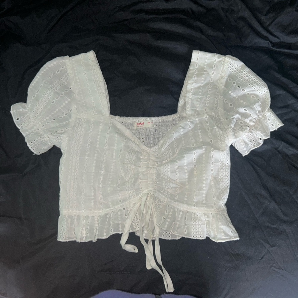 White lace crop top